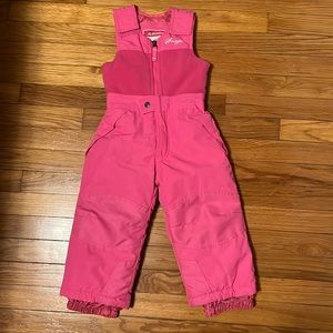 Snozu Girls Snow Bright Pink Bib-Overalls Size 3T EXCELLENT Condition